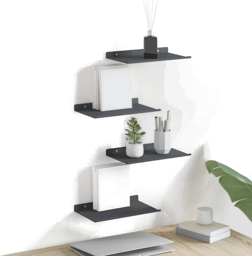 Vidaxl Vegghylle 4 pcs Antrasitt 30 x 18 cm