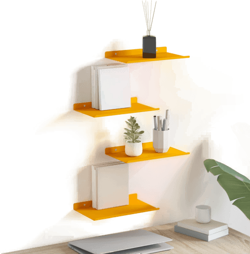 Vidaxl Vegghylle 4 pcs Sennepsgul