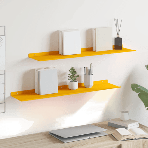 Vidaxl Vegghylle 80 x 18 cm Sennepsgul