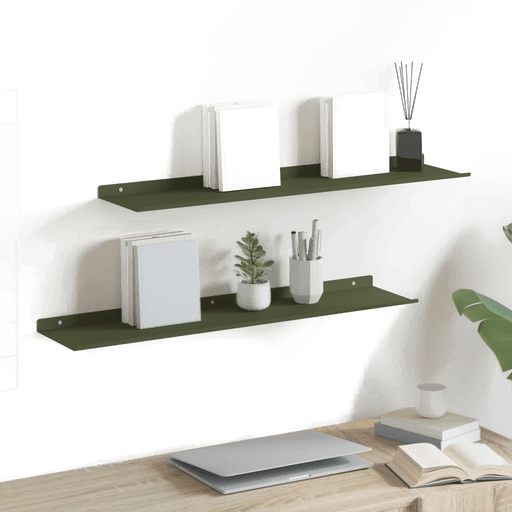 Vidaxl Vegghylle 80 x 18 cm Olivengrønn
