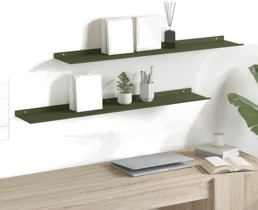 Vidaxl Vegghylle 100 x 18 cm Olivengrønn