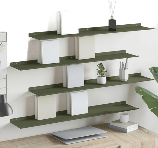 Vidaxl Vegghylle 100 x 18 cm Olivengrønn