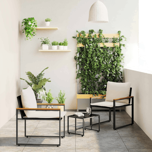 Vidaxl Møbelsett 3 pcs Svart Kremhvit