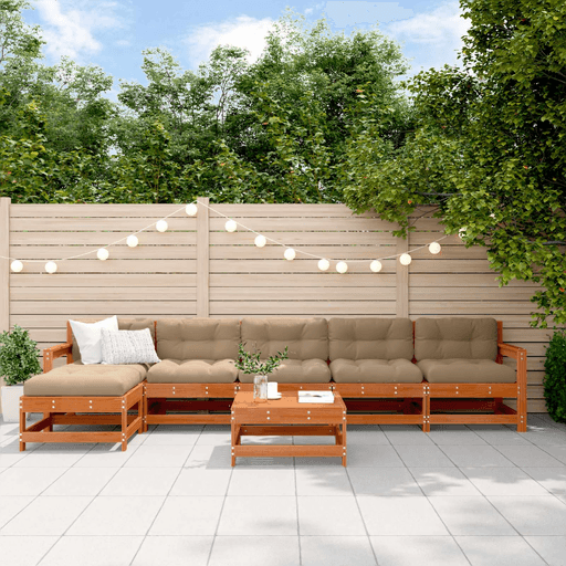 Vidaxl Hage lounge sett 6 deler VoksBrun