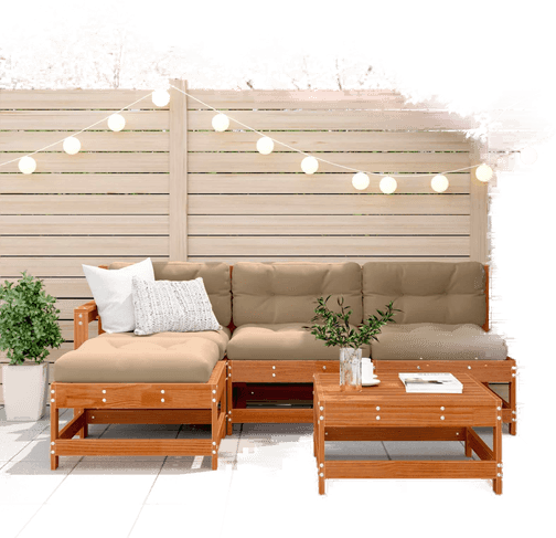 Vidaxl Hage lounge sett 5 pcs VoksBrun