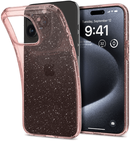 Spigen Liquid Crystal Glitter - Rose Quartz - iPhone 15 Pro