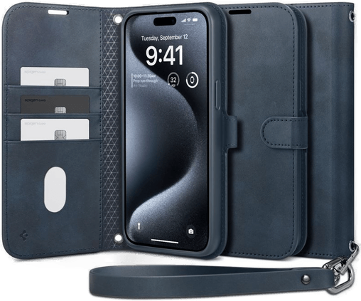 Spigen Wallet S Pro - navy - iPhone 15 Pro