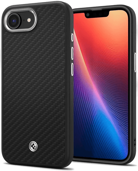 Spigen Enzo Aramid Deksel iPhone 16e - Matt Svart