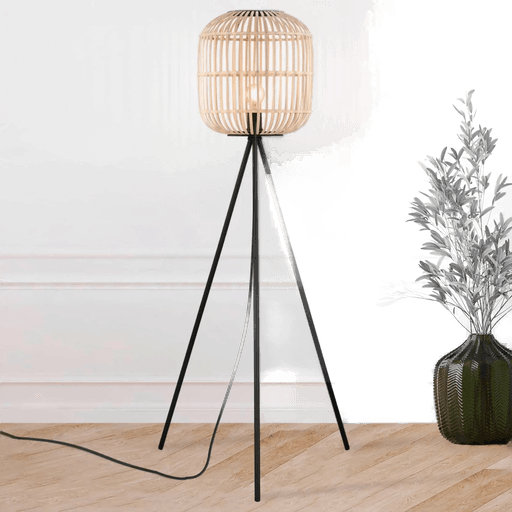 Eglo Bordesley gulvlampe med treskjerm