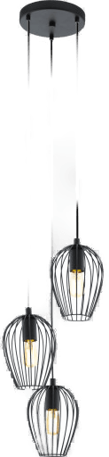 Eglo Newtown hengelampe, svart, 3 lyskilder