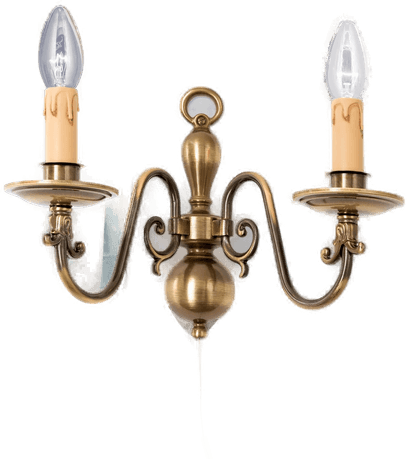 Orion Vegglampe Imke 2lk. gammel messing