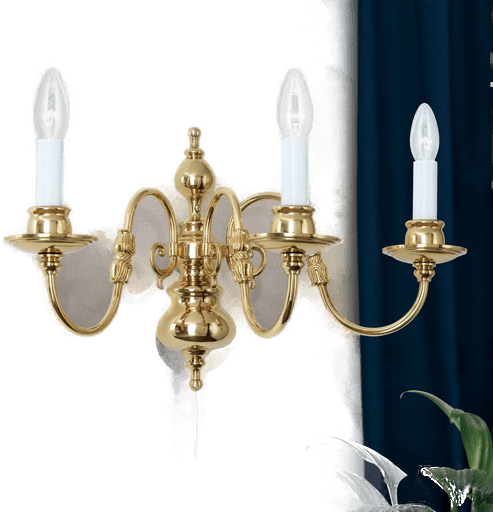 Orion Vegglampe Imke 3lk. polert messing