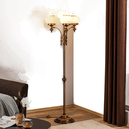 Orion DELIA gulvlampe 4 lys antikk messing