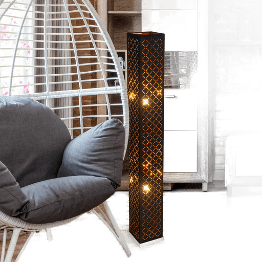 Globo Clarke gulvlampe, svart/gull