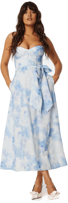 Bardot vibrant tie dye midi dress