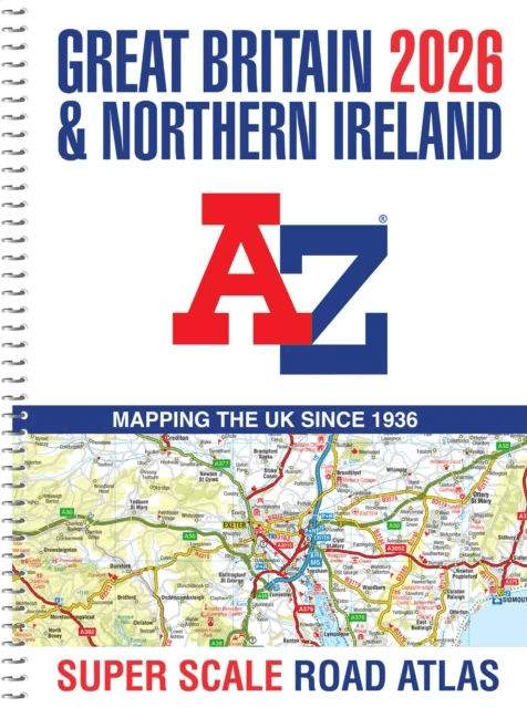 Great Britain A-Z Super Scale Road Atlas 2026 (A3 Spiral) av A-Z Maps