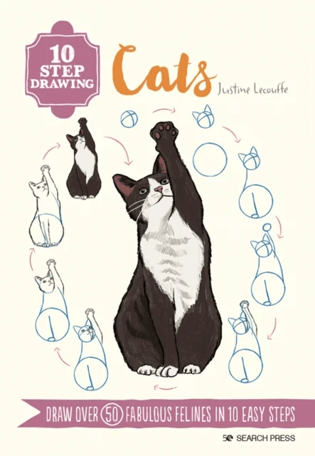 10 Step Drawing: Cats av Justine Lecouffe