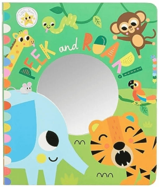 LITTLE STARS PEEK &amp; ROAR GATEFOLD MIRROR av Christie Hainsby