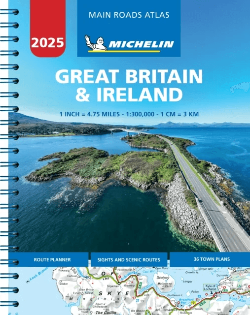 Great Britain &amp; Ireland 2025 - Mains Roads Atlas (A4-Spiral) av Michelin