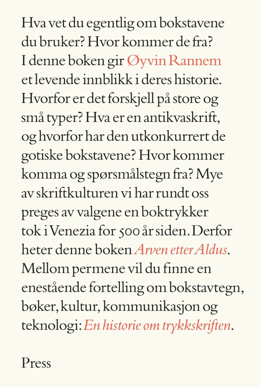 Arven etter Aldus av Øyvin Rannem