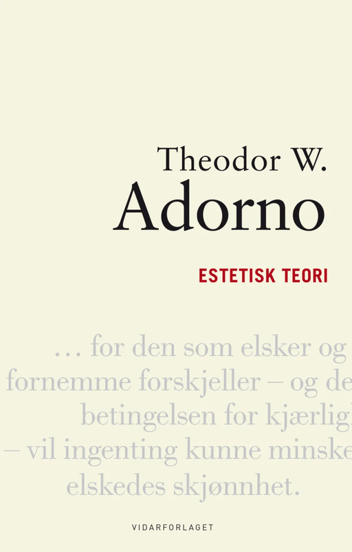Estetisk teori av Theodor W. Adorno