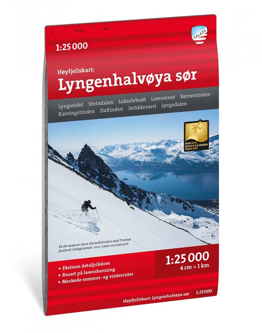 Høyfjellskart Lyngenhalvøya sør