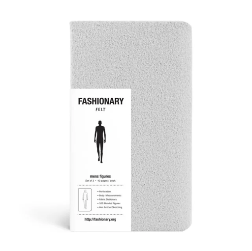 Fashionary Mini Felt Grey Mens Sketchbook A6 (Set of 3) av Fashionary