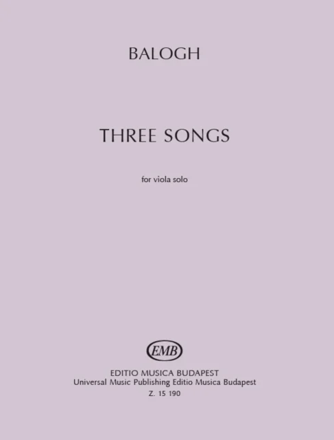 Three Songs for Solo Viola av Mate Balogh