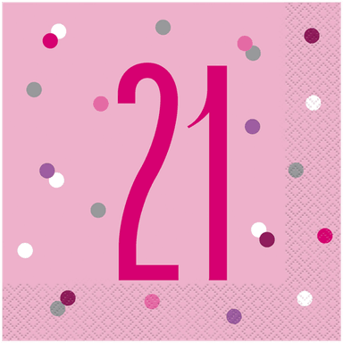 Unique Party Papirservietter Tallet 21 Rosa