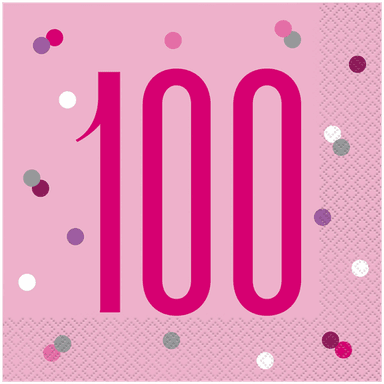 Unique Party Papirservietter Tall Rosa 100