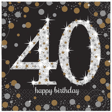 Riethmüller Servietter Sølv/Gull Glitter 16-pakning