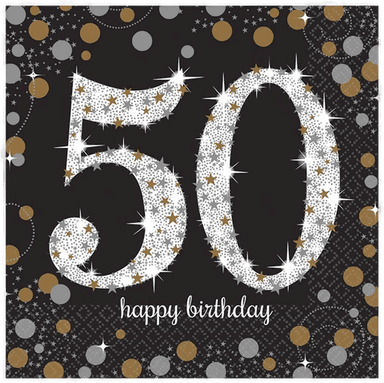 Riethmüller Servietter Sølv/Gull Glitter 16-pakning