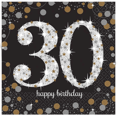 Riethmüller Servietter Sølv/Gull Glitter 16-pakning