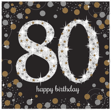 Riethmüller Servietter Sølv/Gull Glitter 16-pakning