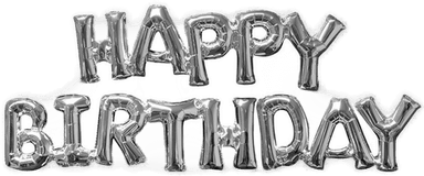 Riethmüller Bokstavballonger Happy Birthday Sølv