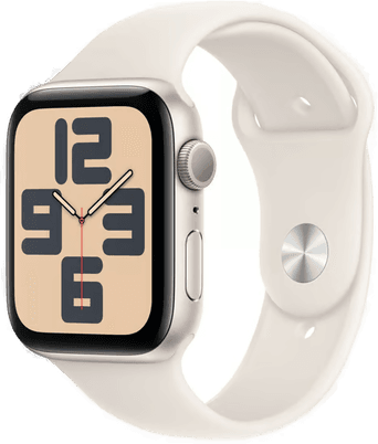 Apple Watch SE GPS 44 mm Starlight Case med Starlight Sport Band M/L