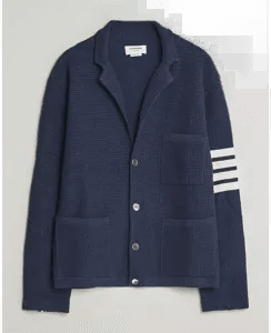 Thom Browne 4 Bar Cardigan Jacket Navy