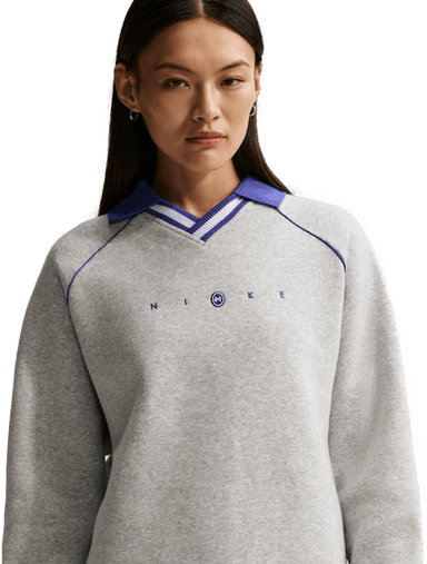 Nike Phoenix polooverdel i fleece til dame - Grå