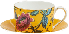 Wedgwood Wonderlust tekopp & asjett yellow tonquin