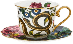 Spode Creatures of Curiosity tekopp med fat 25 cl snake/black