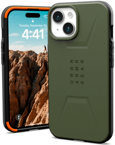 Urban Armor Gear Civilian MagSafe Deksel iPhone 15 Olive Drab