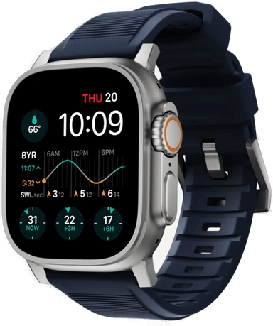 Nomad Rugged Band (Apple Watch 49/45/44/42mm) - Atlantic Blue/Silver