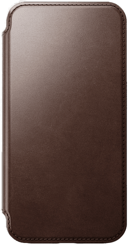 Nomad Modern Horween Leather Folio iPhone 15 Pro - Brun