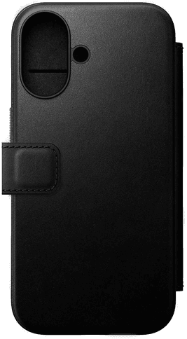Nomad Modern Leather Folio iPhone 16 - Svart