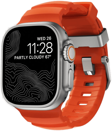 Nomad Rocky Point Silikonrem Oransje/Sølv