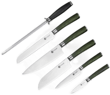 Hexclad Hybrid knivsett 6 deler