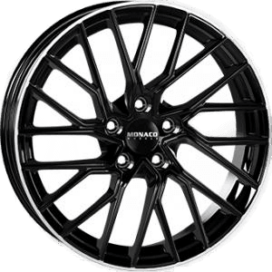 Monaco GP11 Gloss Black  Polished lip 8x18 5/112 ET45 B66.5