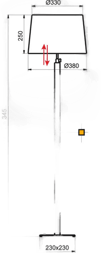 Aluminor Quatro Up gulvlampe