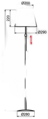 Aluminor Store gulvlampe