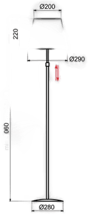 Aluminor Store gulvlampe, svart